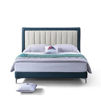 Leather bed, upholstery design, luxury double hotel, matrimonial bed, decor, wood, sleep