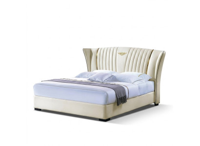 Wood bed, double bed, solid wood, bedroom, hotel beds, 180x200cm, leather bed