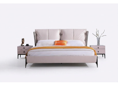 Bed Leather 2x Nightstand 3-Piece Bedroom Set Furniture Modern Luxury Beds