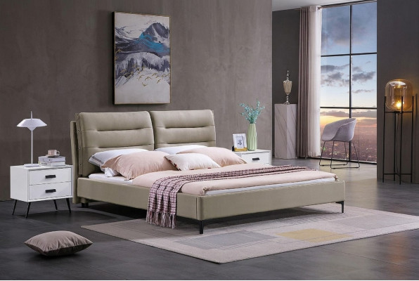 Furniture beds double bed bedroom luxury double bed beige hotel furnishings