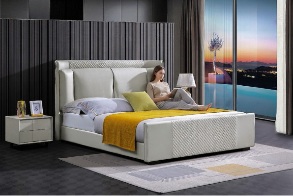 Bed Bedroom Set Design Furniture Luxury Beds 2x Nightstand 3-piece Bed Frame