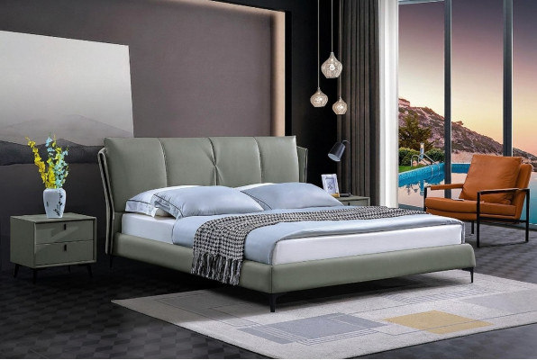 Bed Leather 2x Nightstand 3-Piece Bedroom Set Furniture Modern Luxury Beds New