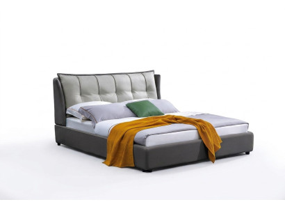 Leather design bed double luxury marriage modern hotel frame sleep beds room