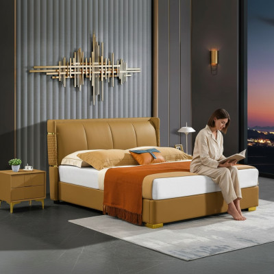 Double bed orange furniture beds bedroom double bed beige hotel