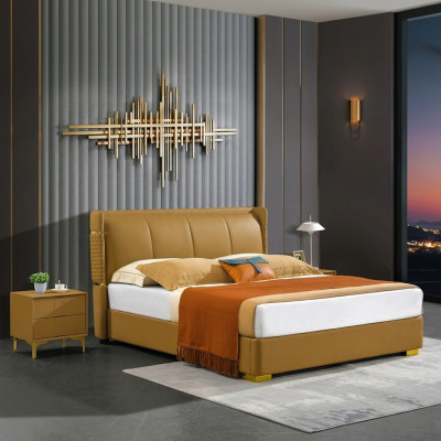 Double bed orange furniture beds bedroom double bed beige hotel