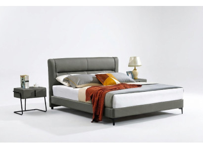 Bedroom leather bed complete bed 3-piece set hotel sets bedside tables.