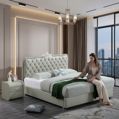 Double bed bedroom beds luxury furniture double bed Chesterfield baroque style