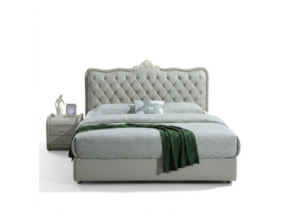 Leather bed bedroom complete bed 3-piece set hotel sets with nightstands.
