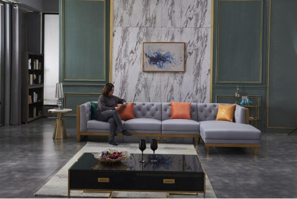 Living area sectional sofa L-shape couch seat upholstery set suite sofa luxury furniture