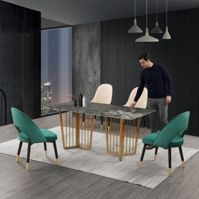 Complete set dining table with 4 chairs dining room dining group table