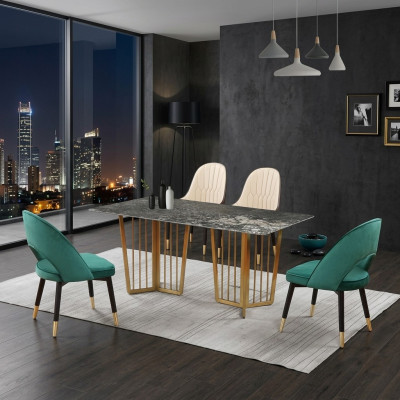 Complete set dining table with 4 chairs dining room dining group table