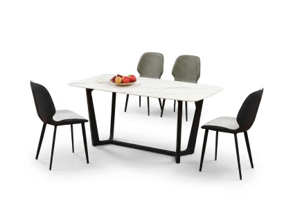 Column table luxury tables dining room furniture complete set 5 pieces.