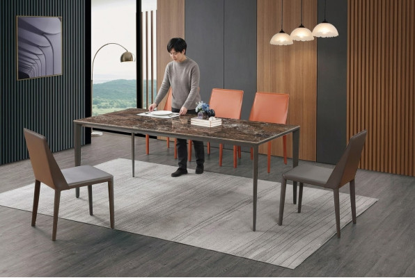 Luxury Dining Table - Table Dining Room Furniture Metal Marble Look Design Table