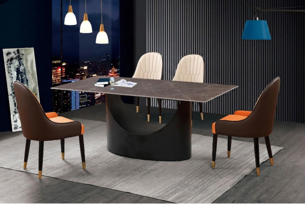 Classic luxury dining room furniture set armchair table group