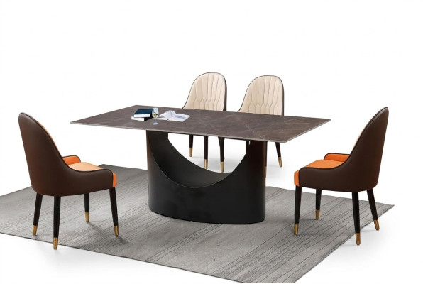 Classic luxury dining room furniture set armchair table group