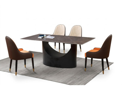 Classic luxury dining room furniture set armchair table group