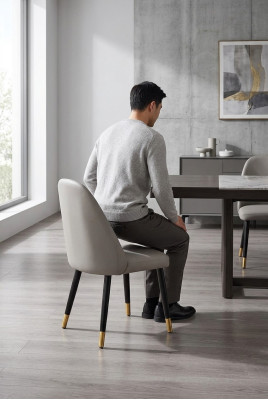 Incomparable chair in gray for a modern-style dining room