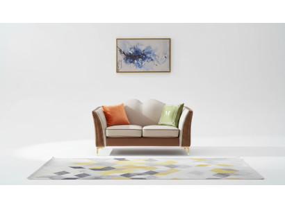 Classic two-seater sofa couch upholstered leather sofas seat