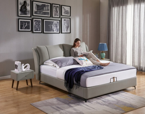 Bed 2x Nightstand 3-piece Bedroom Set Design Modern Luxury Bed Group New