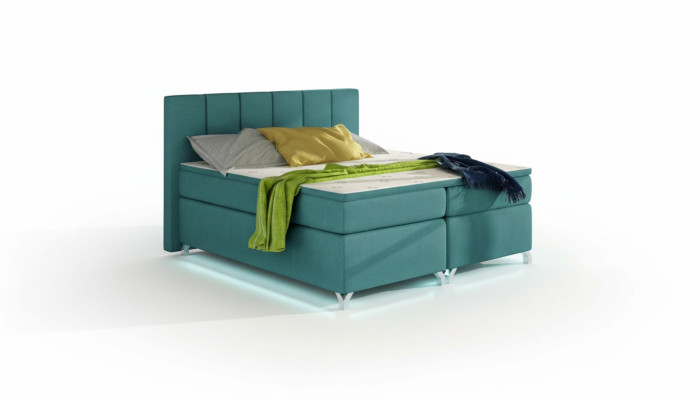 Luxury Designer Upholstered Bed Bed Beds Designer Bed Box Spring Fabric 180x200 New