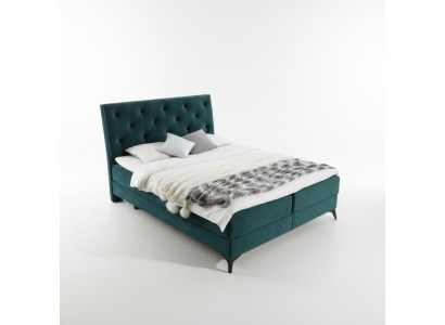 Luxury box spring bed fabric hotel green beds bedroom furniture design velvet new
