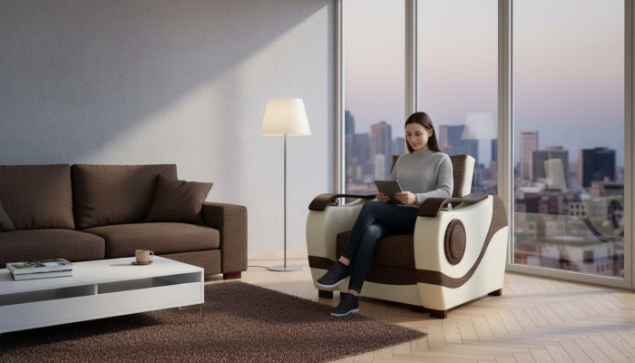 Club lounge armchair designer recliner chair sofa single seater TV upholstered single seater