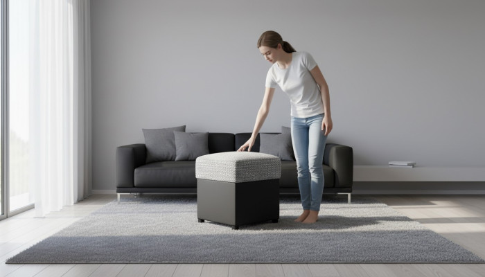 Designer luxury stool upholstered seat textile relax side sofa bench