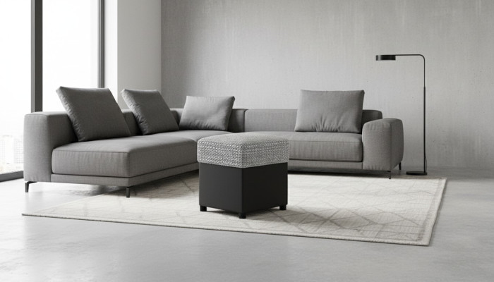Designer luxury stool upholstered seat textile relax side sofa bench