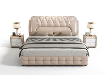 Designer bed, upholstered design, luxury double hotel beds 180x200 cm