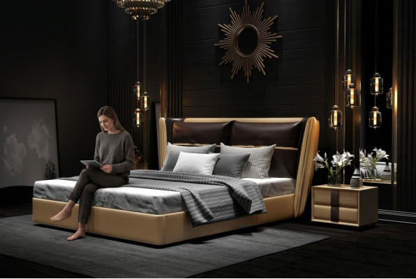 Luxury designer hotel bed bedroom upholstery beds double bed
