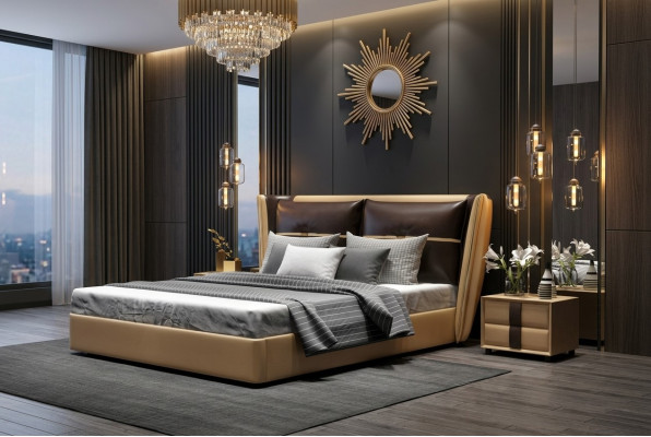 Luxury designer hotel bed bedroom upholstery beds double bed