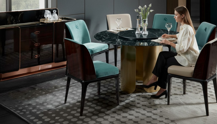 Chair Blue Dining Room Modern Chairs Design Furniture Luxury Designer Interior New