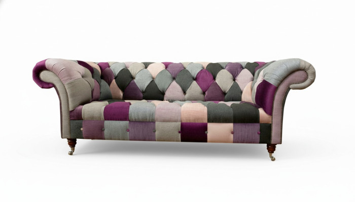 Chesterfield 3 Seater Designer Furniture New Modern Design Textile Living Room Couches