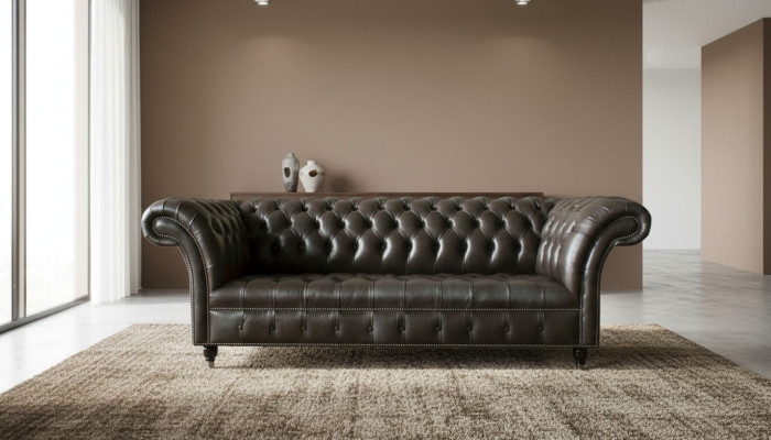 Chesterfield 3 Seater Modern Design Couches Leather Sofa XXL Seating Furniture Sofas