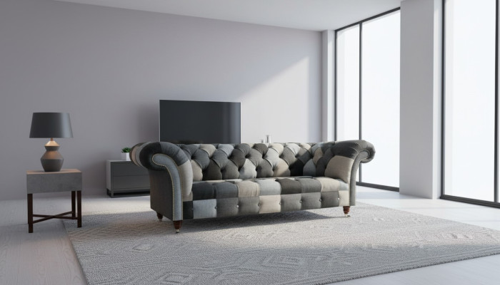 Three-seater living room design couches upholstered sofa sofas velvet fabric Chesterfield