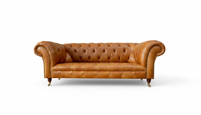 Chesterfield 3 seater couches, nut brown, modern design leather sofa, creative furniture