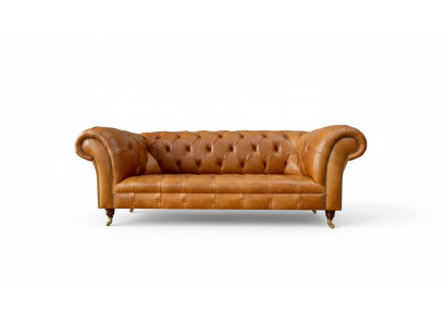 Chesterfield 3 seater couches, nut brown, modern design leather sofa, creative furniture