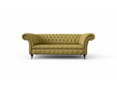 Chesterfield 3-Seater Yellow Living Room Design Couches Upholstered Sofa Sofas Textile