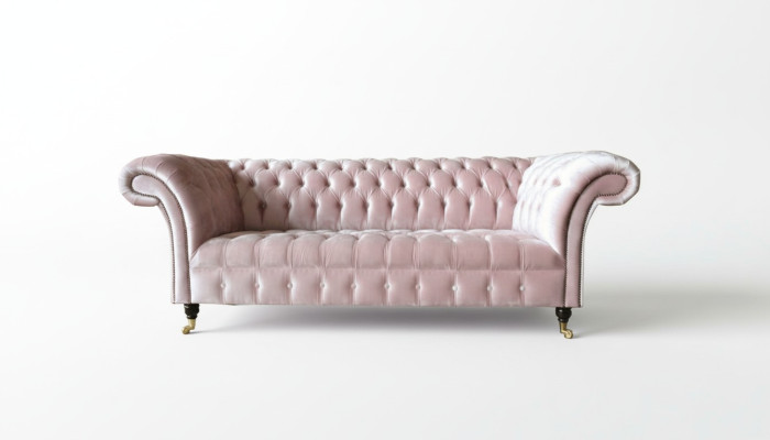 Chesterfield 3-Seater Light Pink Creative Furniture New Living Room Modern Design Sofa