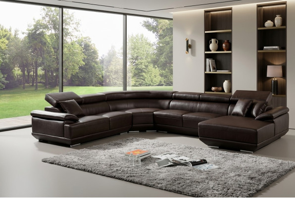Living area leather corner sofa with USB, sofa couch upholstered corner suite.