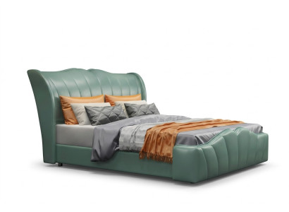 Classic bed double bed leather bed Chippendale bedroom