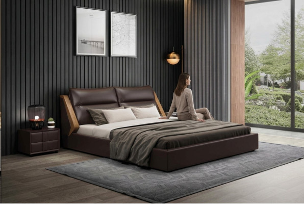 Bed Cushion Design Luxury Double Hotel Beds Matrimonial 180x200cm Bedroom Leather