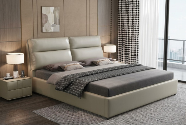Design bed bedroom textile leather upholstery modern beds 180x200cm