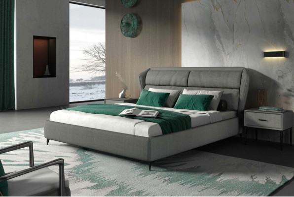 Bed Classic Upholstered Bed Luxury Double Bedroom Designer Bed Frame 180x200cm