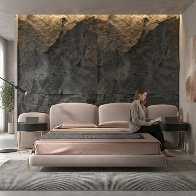 Upholstered bed bedroom beds 180x200 Italian design