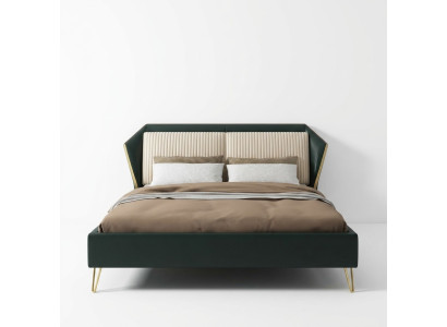 Luxury Textile Bed Double Design Bedroom Classic Beds Green