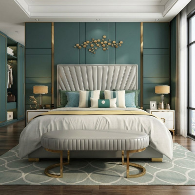 Bed Pillow Design Luxury Double Hotel Beds Sleeping Room 180x200cm