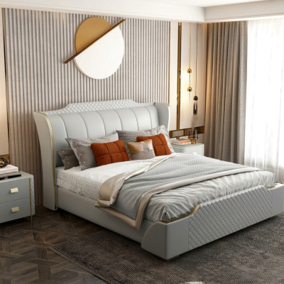 Designer wooden bed, exquisite furniture, double beds for the bedroom 180x200cm