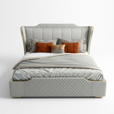 Designer wooden bed, exquisite furniture, double beds for the bedroom 180x200cm