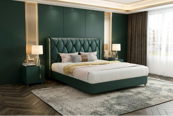 Bed Cushion Design Luxury Double Hotel Beds 180x200cm Leather
